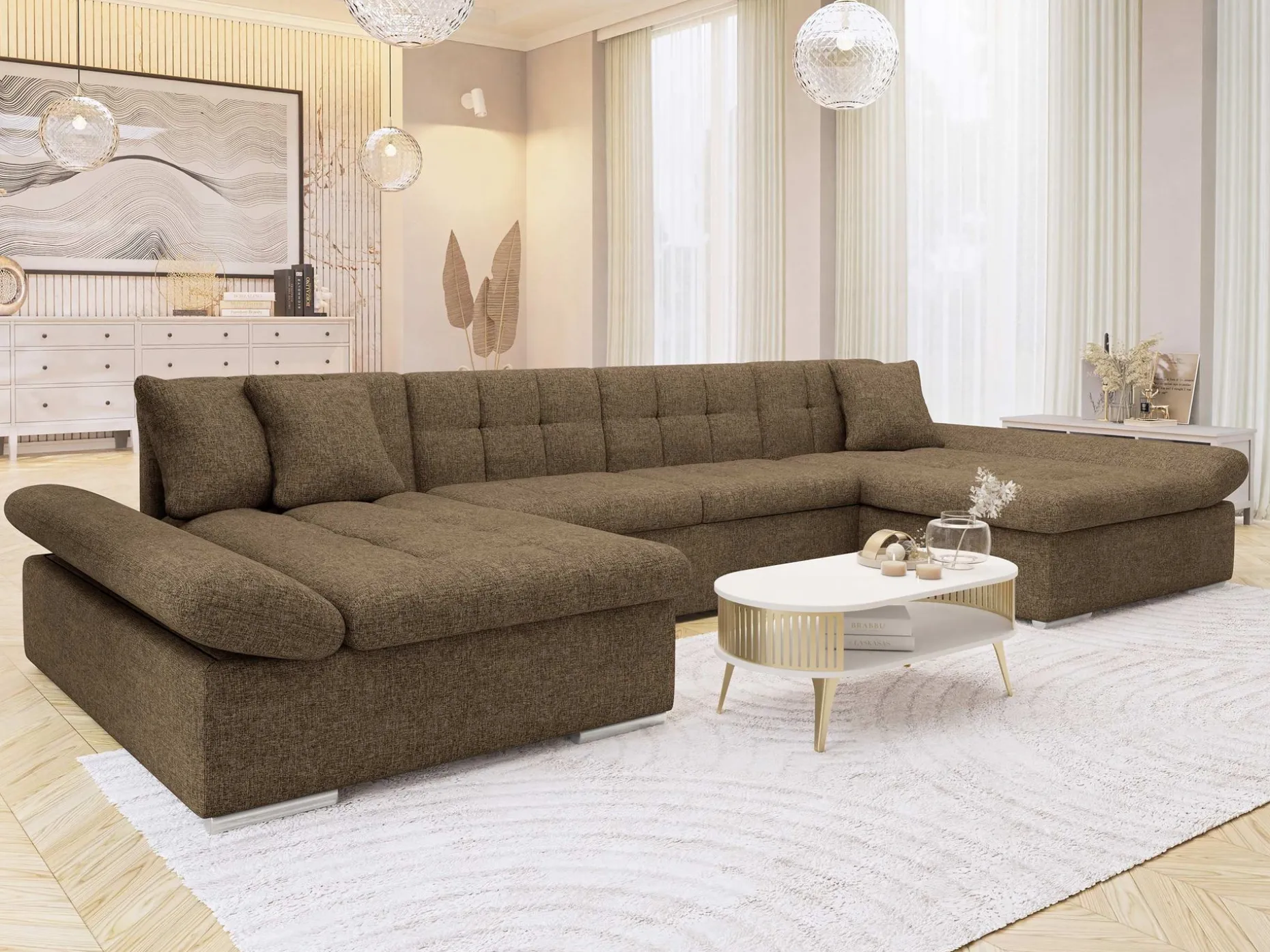 Dewitt Sovesofa med dobbel sjeselong 5-seter