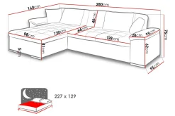Diana U-sovesofa 280x160x76 cm