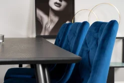 Dipp Spisegruppe 180 cm Rektangulær med 6 Velvet Stoler