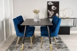 Dipp Spisegruppe 180 cm Rektangulær med 6 Velvet Stoler