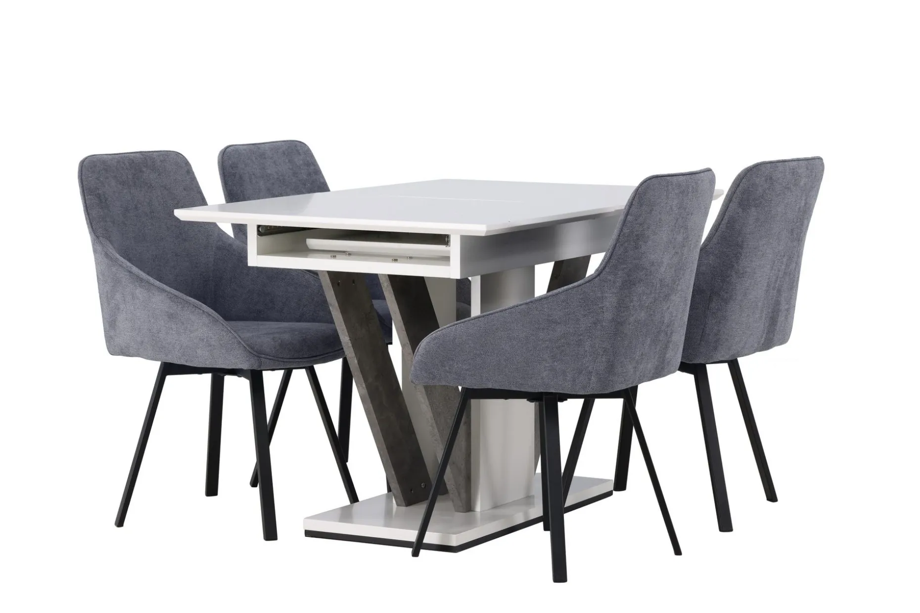 Disa Spisegruppe 120 cm Rektangulær med 4 Rosie Stoler