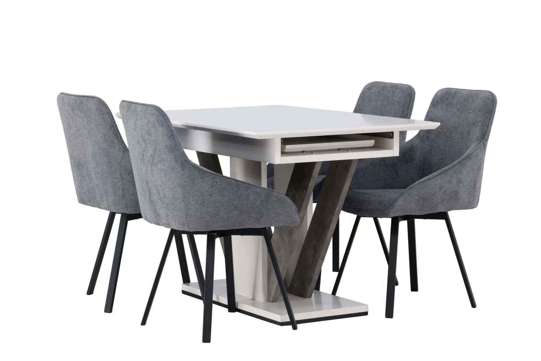 Disa Spisegruppe 120 cm Rektangulær med 4 Rosie Stoler