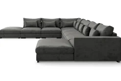 Dubai stor U-modulsofa Large med divan høyre fløyel ekstra dyp