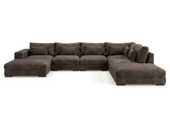 Dubai stor U-sofa modul med divan venstre ekstra dyp i Chenille