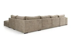 Dubai stor U-sofa modul med divan venstre ekstra dyp i Chenille