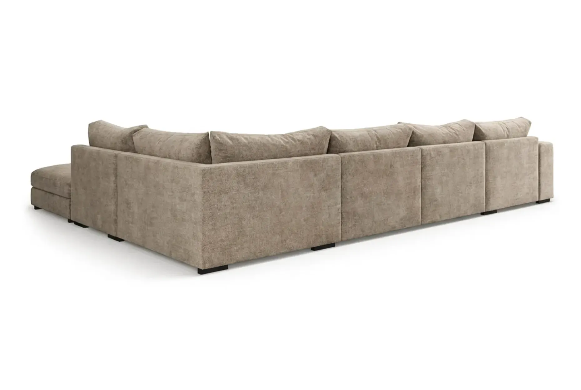 Dubai stor U-sofa modul med divan venstre ekstra dyp i Chenille