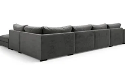Dubai stor U-sofa modul med divan venstre fløyel ekstra dyp