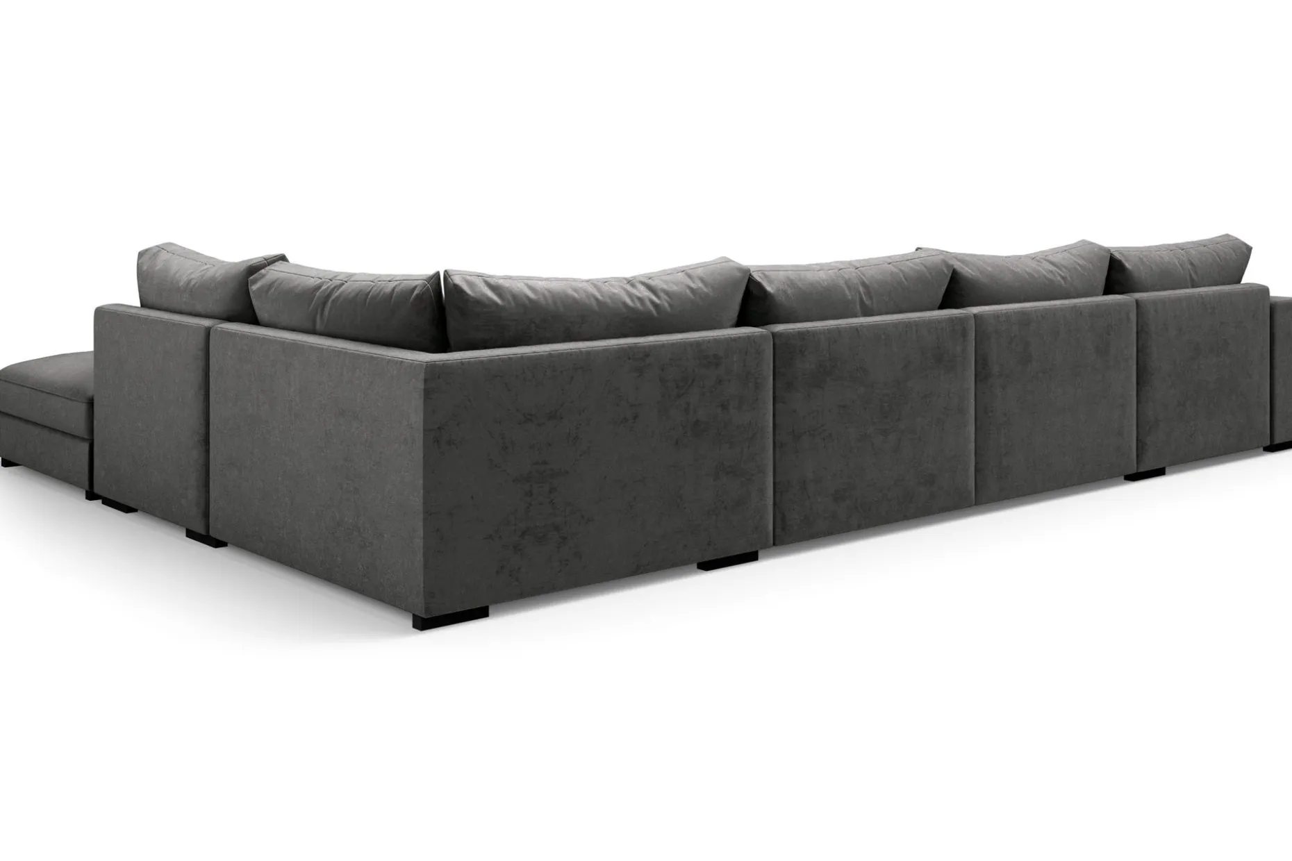 Dubai stor U-sofa modul med divan venstre fløyel ekstra dyp