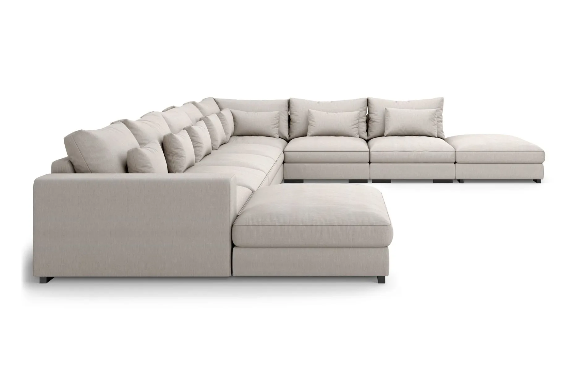 Dubai U-modulsofa Large med divan venstre ekstra dyp