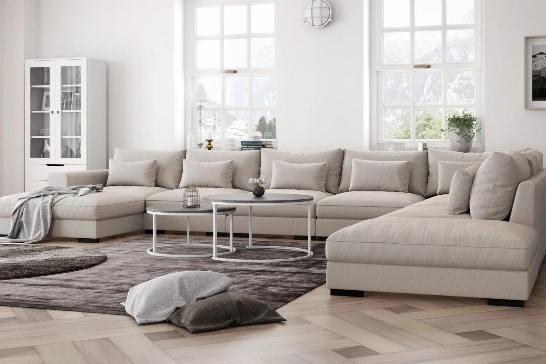 Dubai U-modulsofa Large med divan venstre ekstra dyp