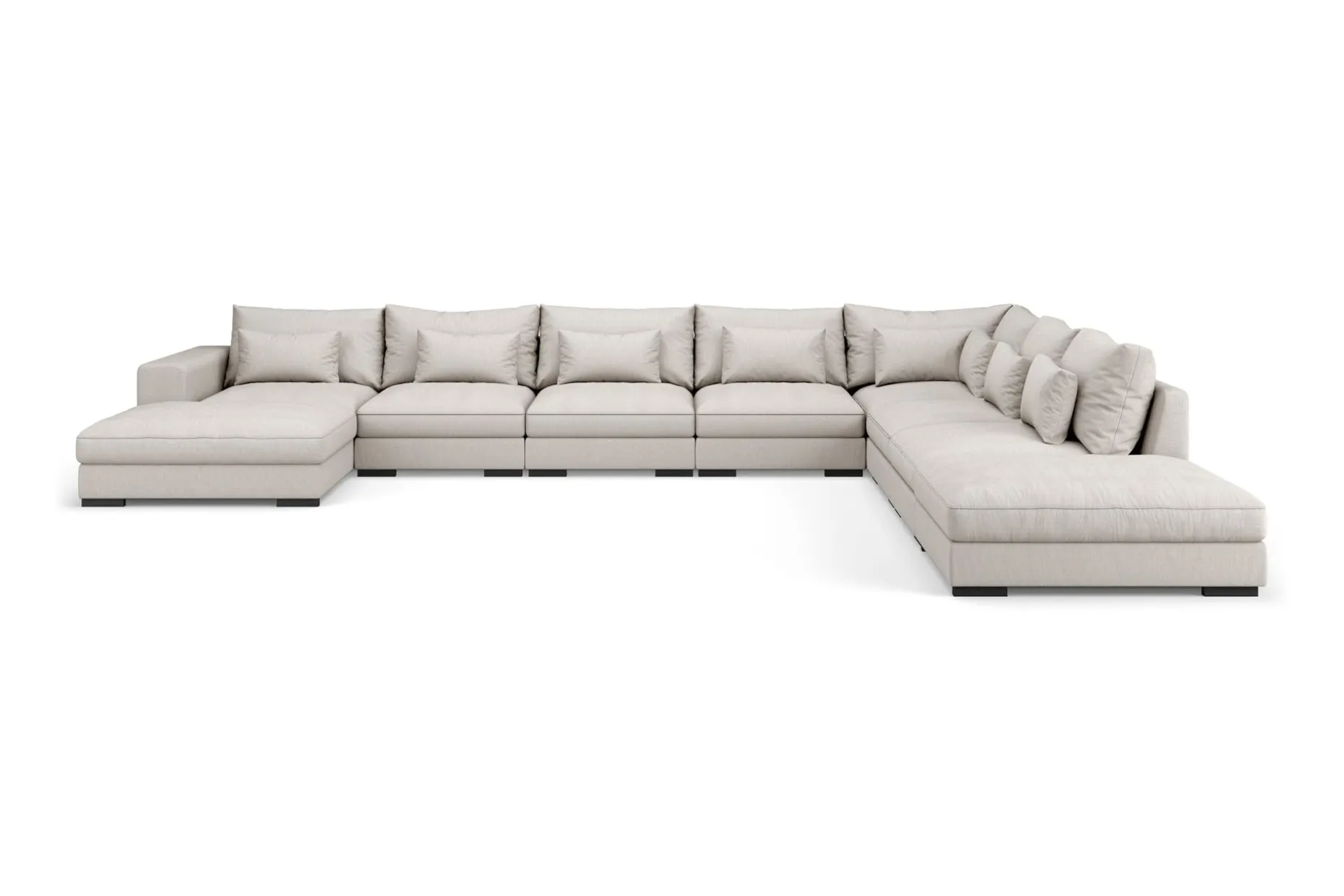 Dubai U-modulsofa Large med divan venstre ekstra dyp