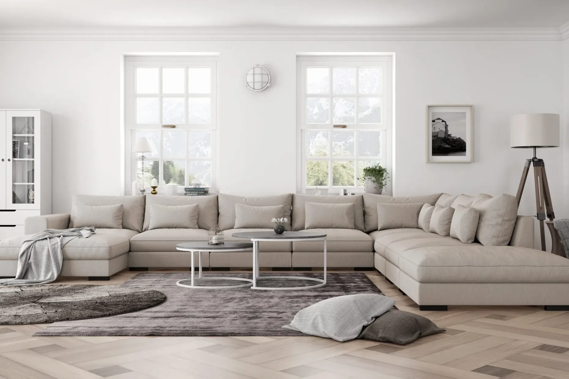 Dubai U-modulsofa Large med divan venstre ekstra dyp