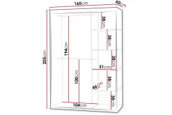 Duetter Garderobe Med Speil 160x205 cm