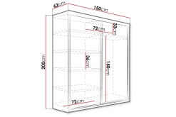 Dunkra Garderobe med Speil LED-belysning RGB 150 cm Bue