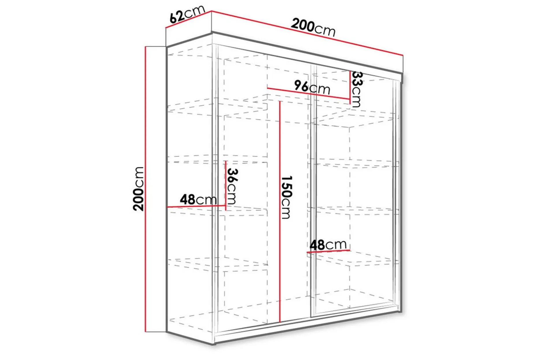 Dunkra Garderobeskap Med Speil 200x200 cm