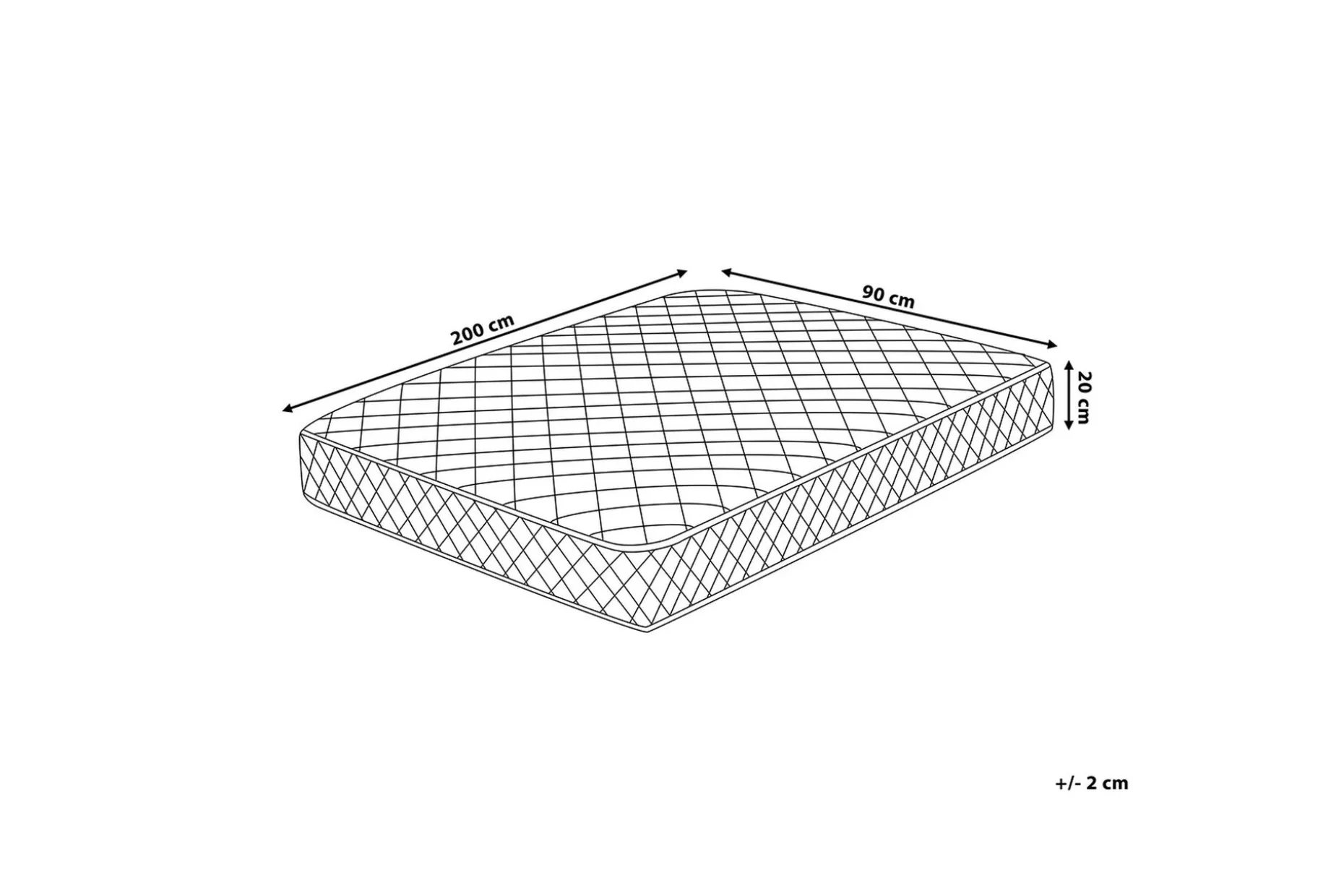 Duo Springfjærmadrass 90x200 cm Hvit