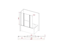Dusserud Dusjvegg 140 cm