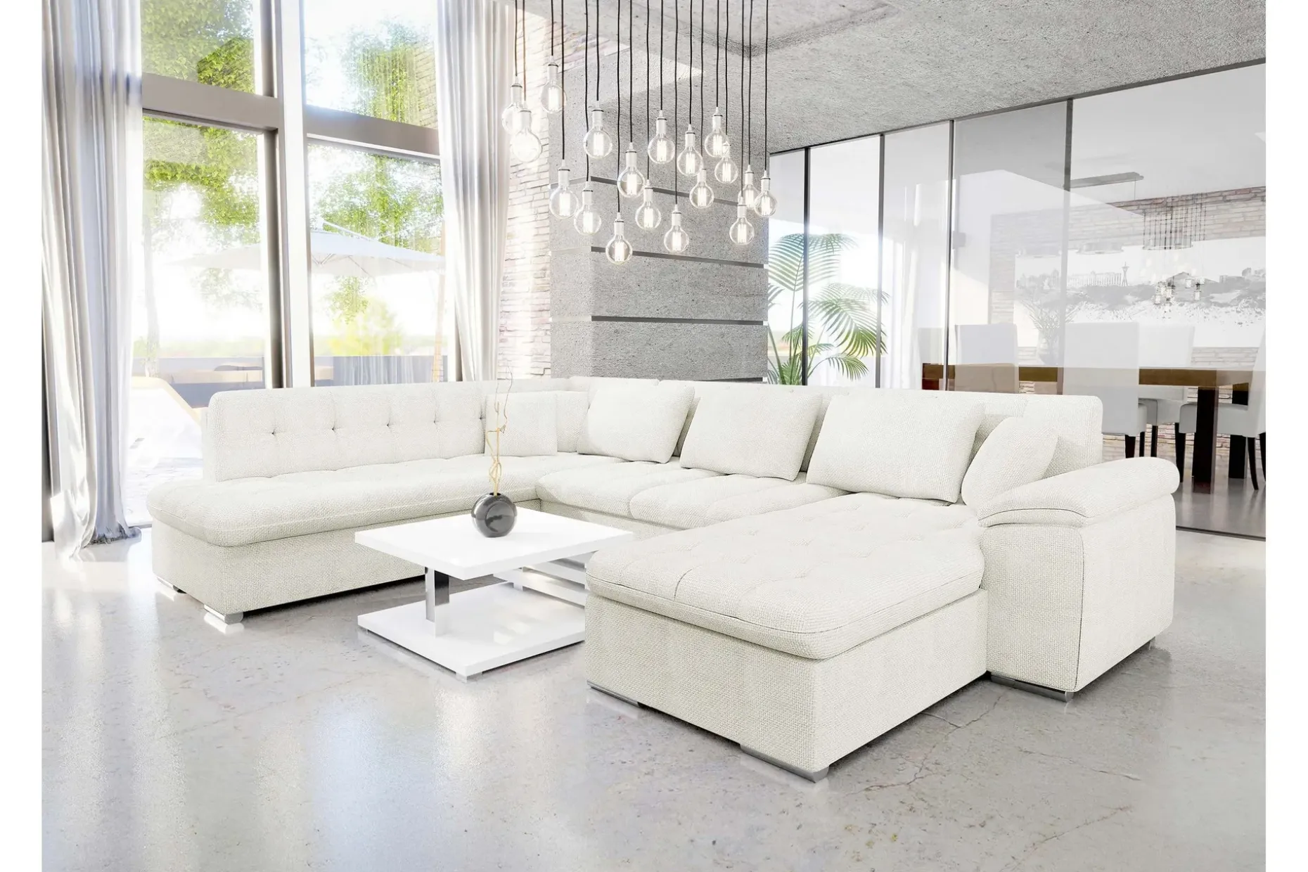 Dynir Sofa med Sjeselong og Divan 4-seter
