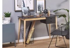 Ebeme Skrivebord 106 cm med Oppbevaring 2 Skuffer