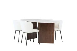Edina Spisegruppe 180 cm Oval med 4 Edina Stoler