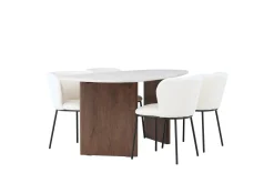 Edina Spisegruppe 180 cm Oval med 4 Edina Stoler