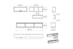 Elegancia Mediaoppbevaring 180 cm