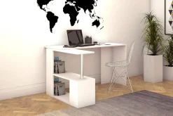 Elegancia Skrivebord 130 cm med Oppbevaringshyller L-form