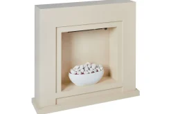 Elektrisk eldstad Beliani Sahara Beige||White