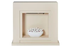 Elektrisk eldstad Beliani Sahara Beige||White