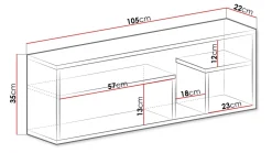Elvaren Vegghylle 105 cm