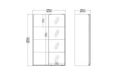 Elvos Garderobe med Speil 139x220 cm