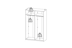Elvos Garderobe med Speil 139x220 cm