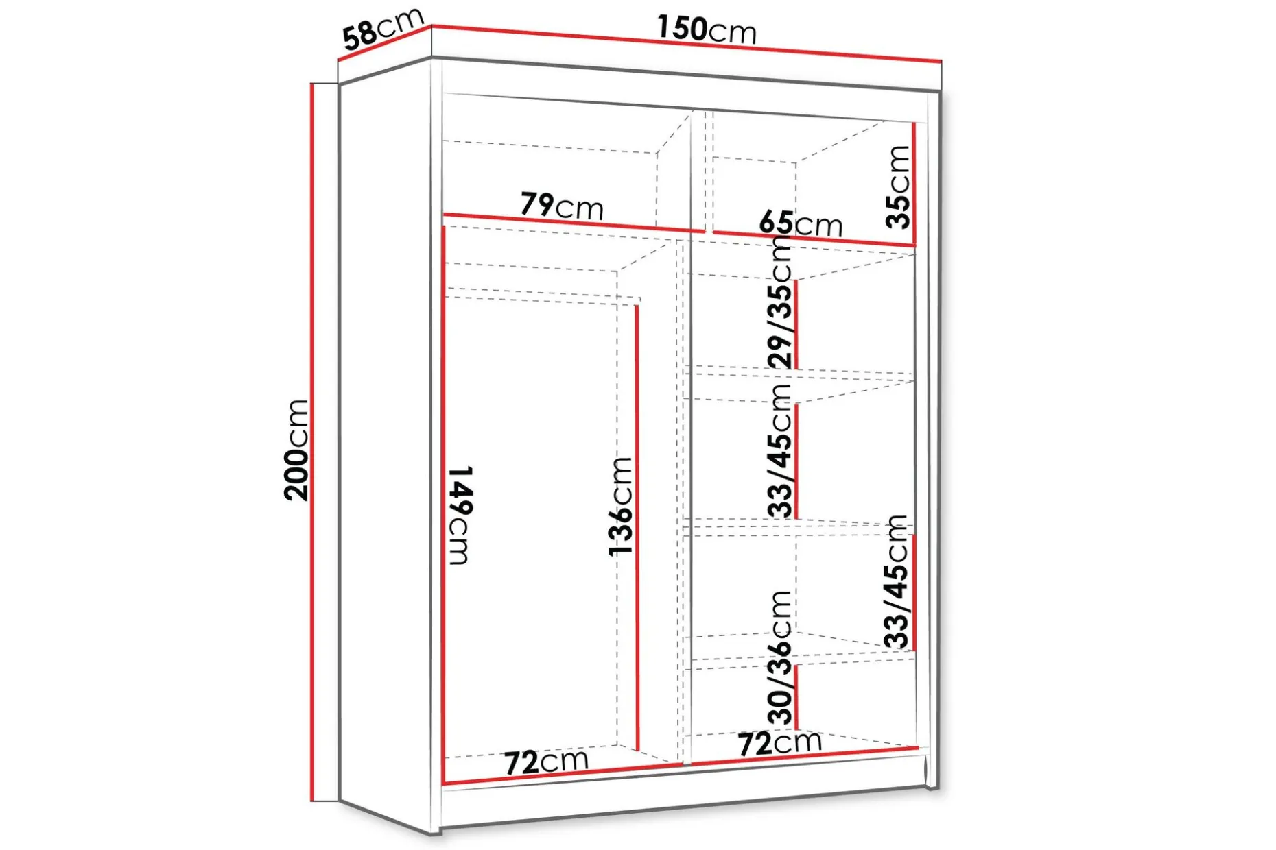 Emet Garderobe 150x200 cm