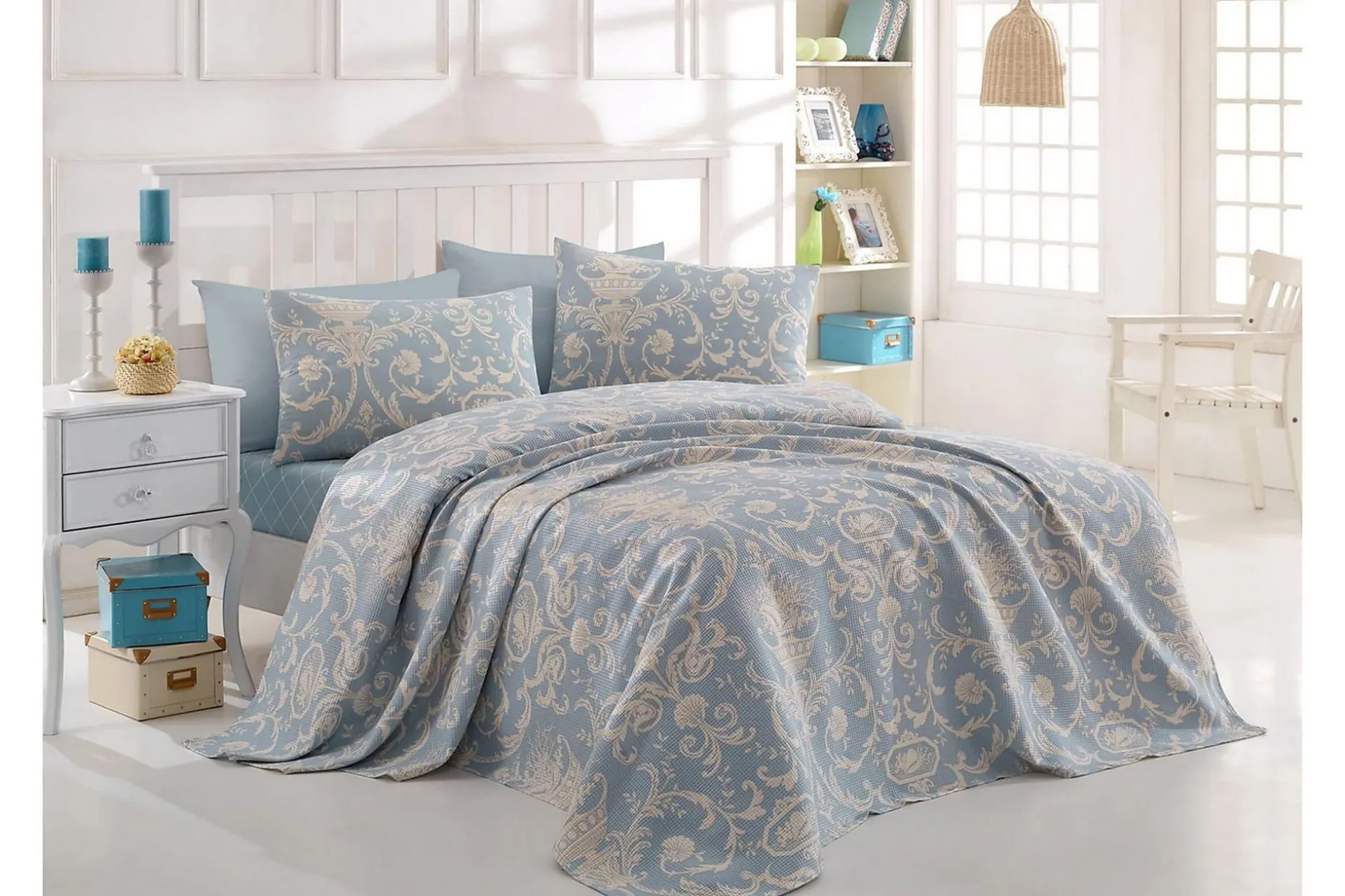 Eponj Home Sengeteppe Dobbelt 200x235+Laken+2 Putetrekk