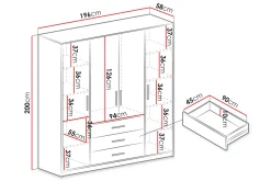 Escaldes Garderobe 196 cm