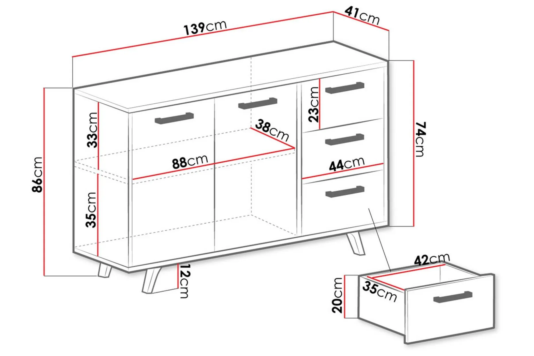 Escaldes Kommode 138,5 cm