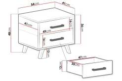 Escaldes Nattbord 54 cm