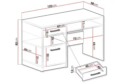 Escaldes Skrivebord 125 cm