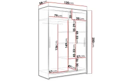 Estella Garderobe 120 cm Skyvedører
