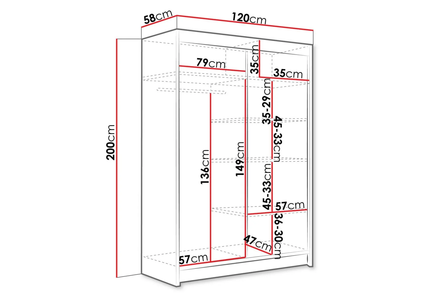 Estella Garderobe 120x200 cm
