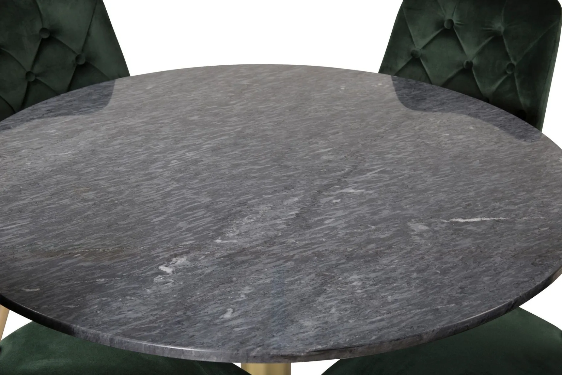 Estelle Spisegruppe 106 cm Rund med 4 Velvet Stoler