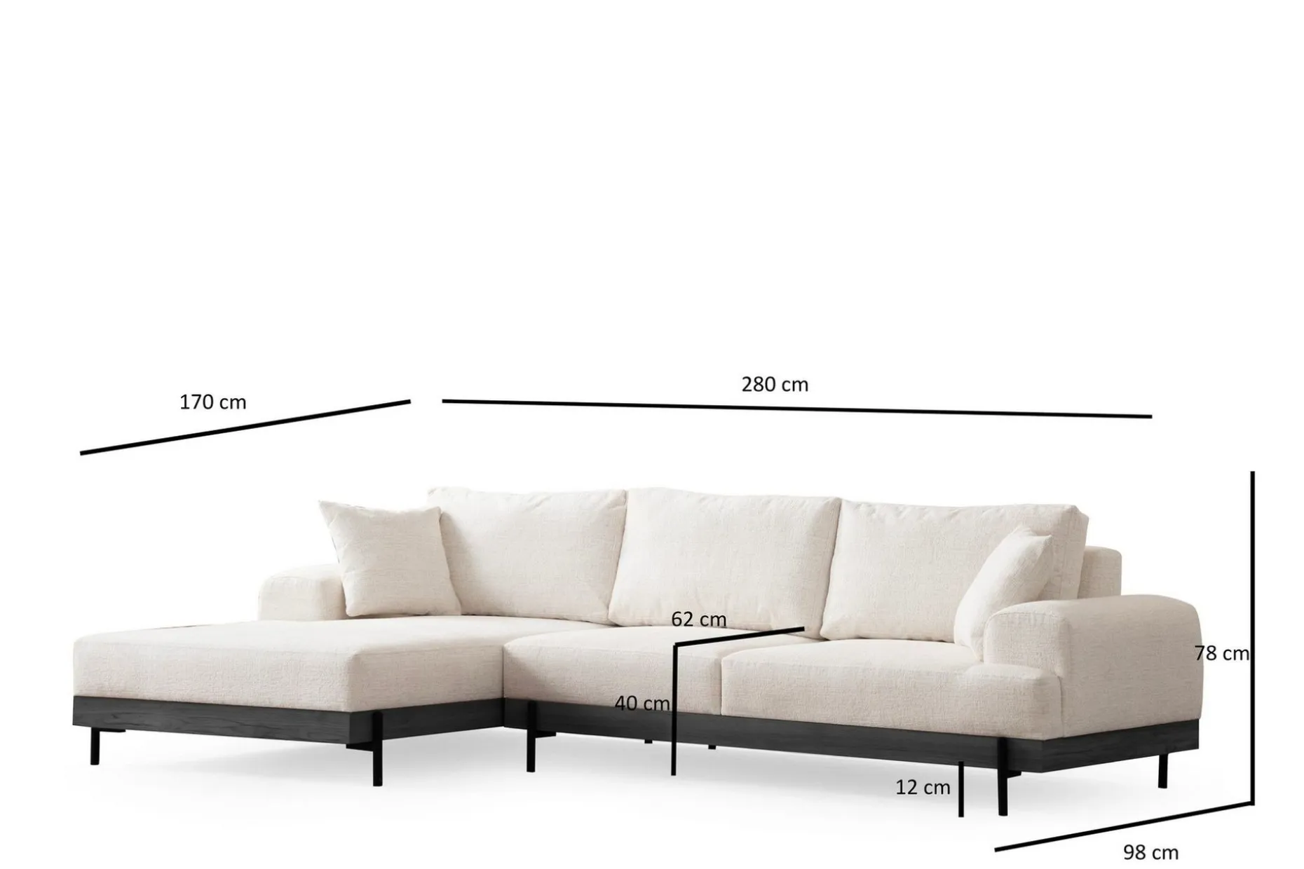Eti Hjørnesofa 3-seter
