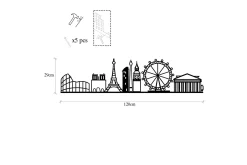 European Cities Skyline Veggdekor