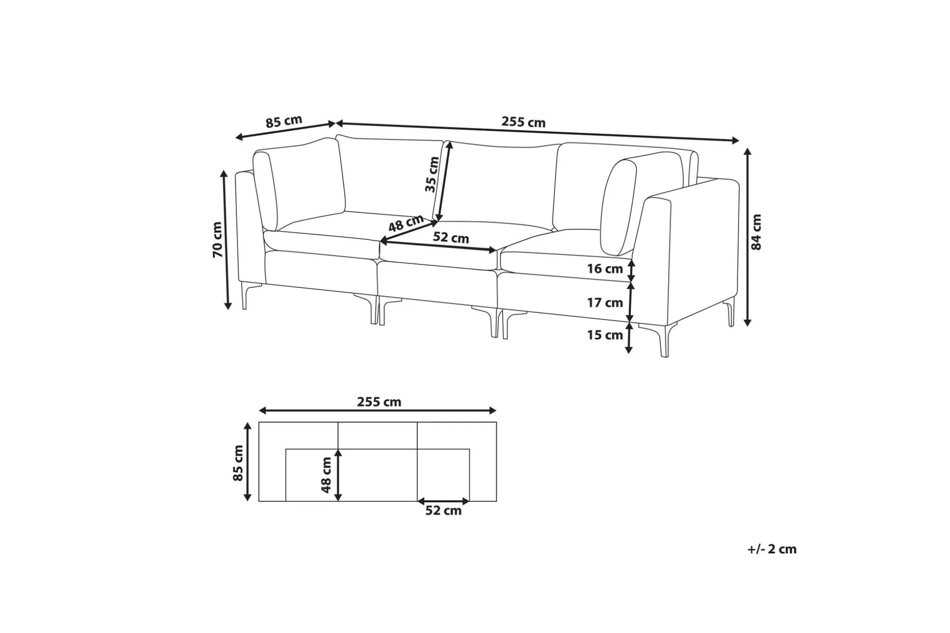 Evja 3-seters Sofa