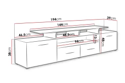 Evora TV-benk 194x39x39 cm