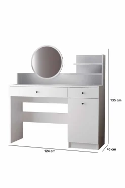 Fabrony sminkebord med speil 124 cm