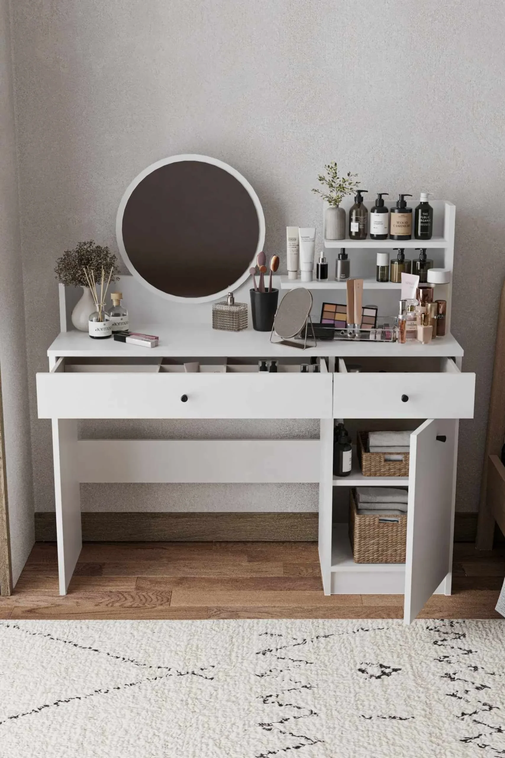Fabrony sminkebord med speil 124 cm