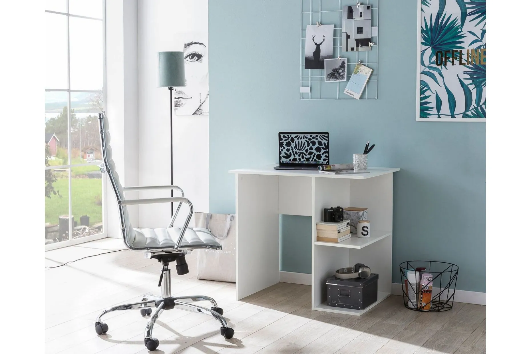 Farleys Skrivebord 82 cm med Oppbevaringshyller