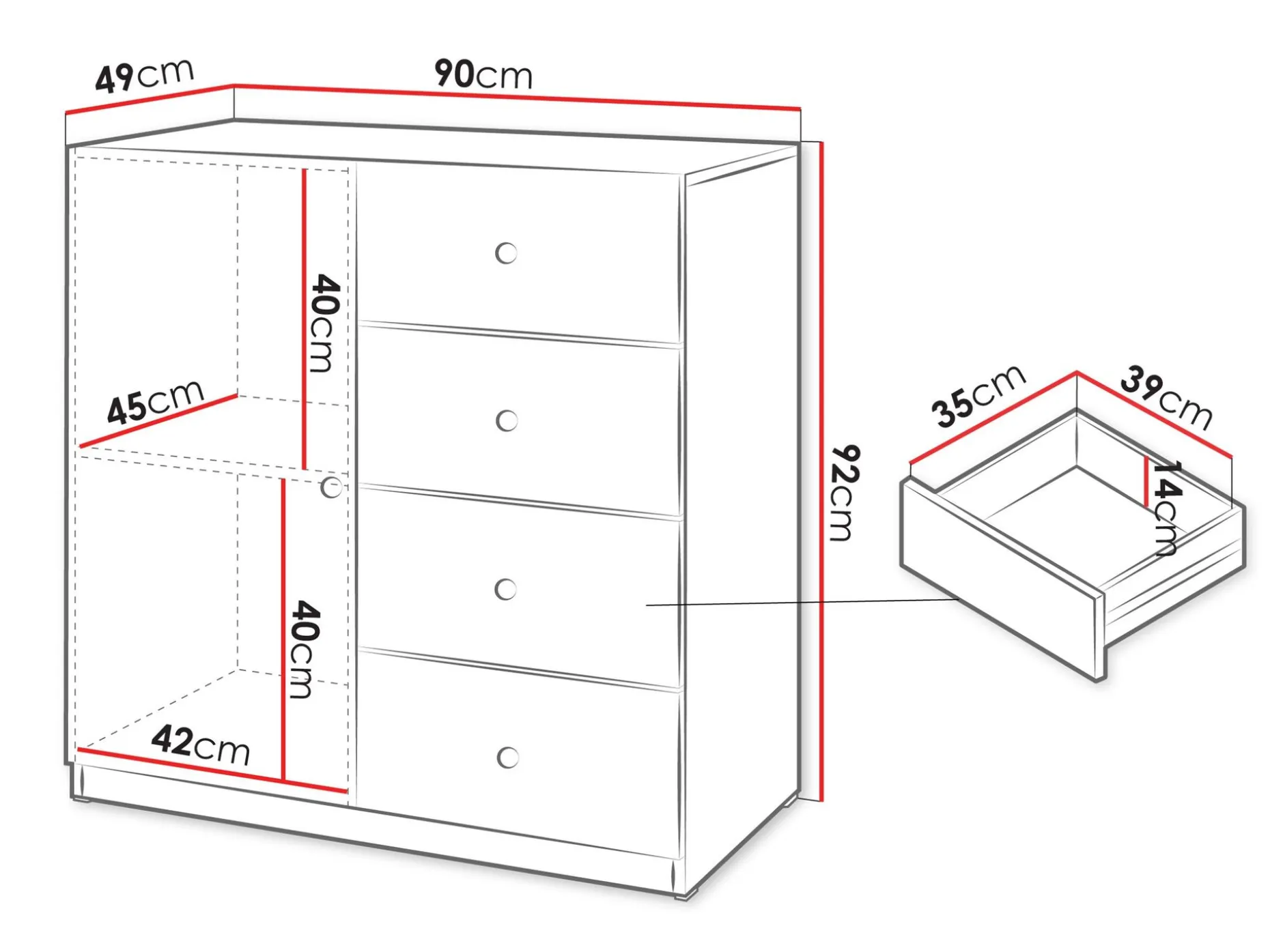 Fayric Kommode 90 cm