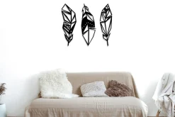Feather Metal Decor Veggdekor